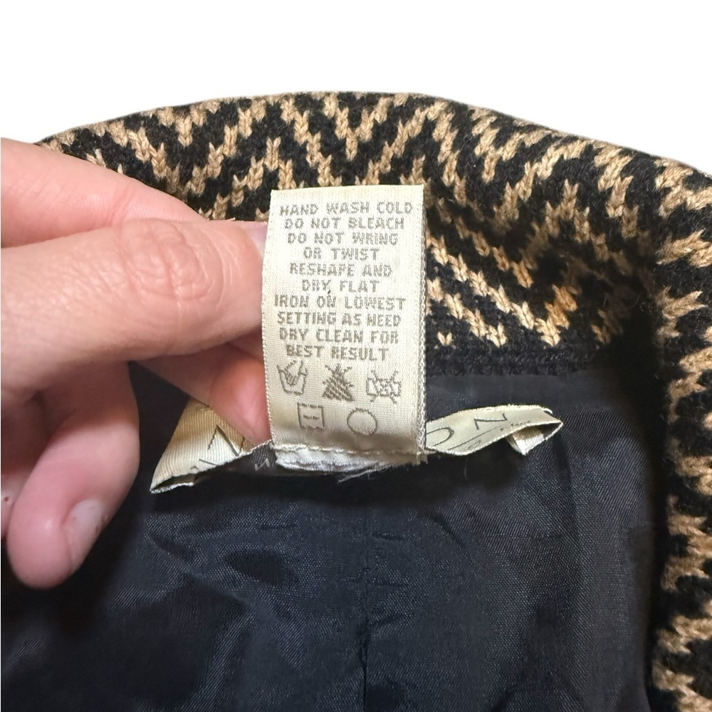 Vintage Norton McNaughton Black Cream Chevron Knit Jacket Women’s XL Retro - Picture 5 of 6